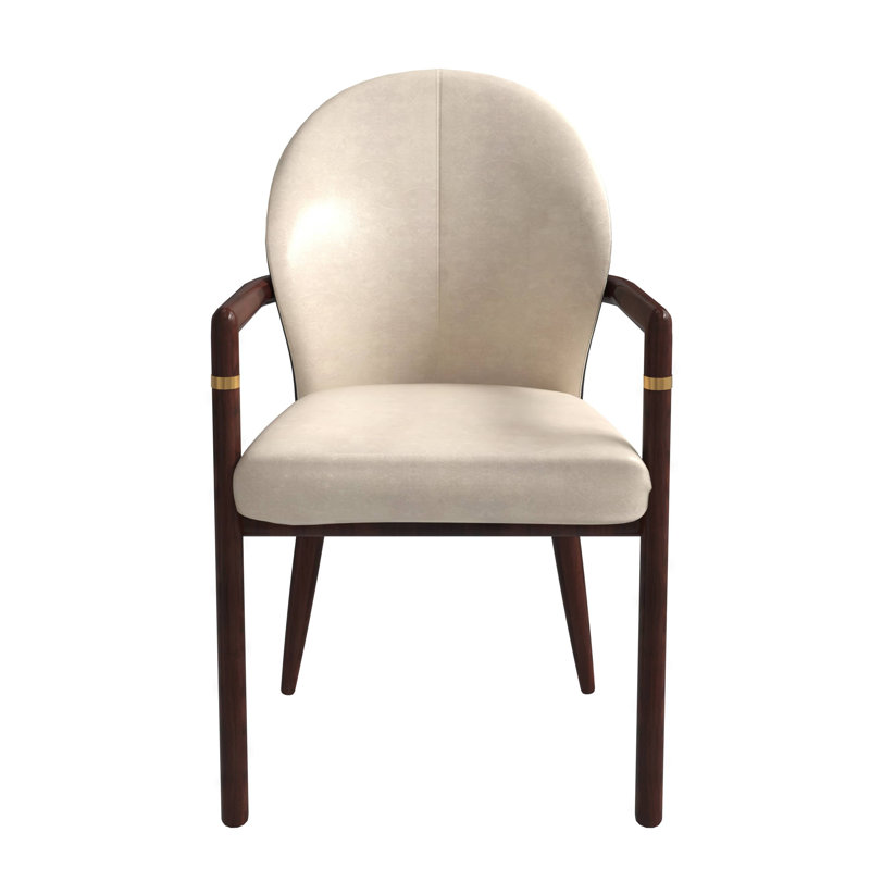 Chaise rembourrée avec pieds en bois d'hévéa Kavonna Series, Taupe