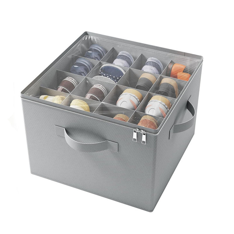 Boîte de rangement pour chaussures 16 paires, Gris
