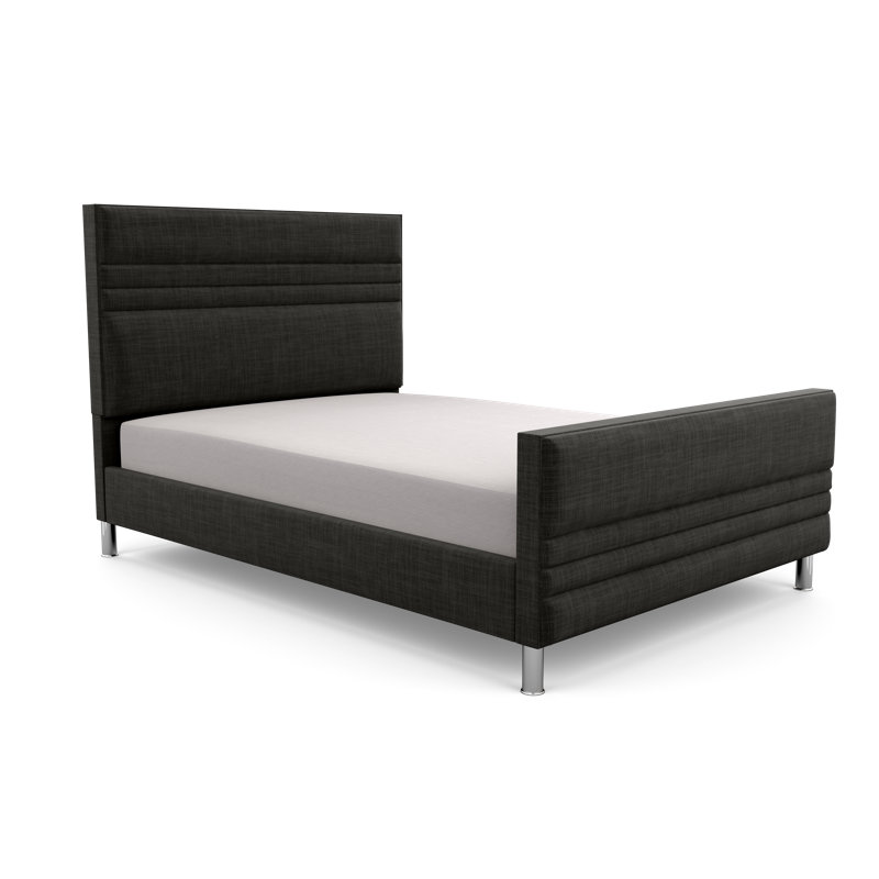 Upholstered Bed, Small Single (2'6), Crushed Velvet, Mulberry