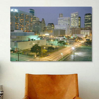 " Skyscrapers lit up at night, Houston, Texas, USA #2 " Color Photography Print