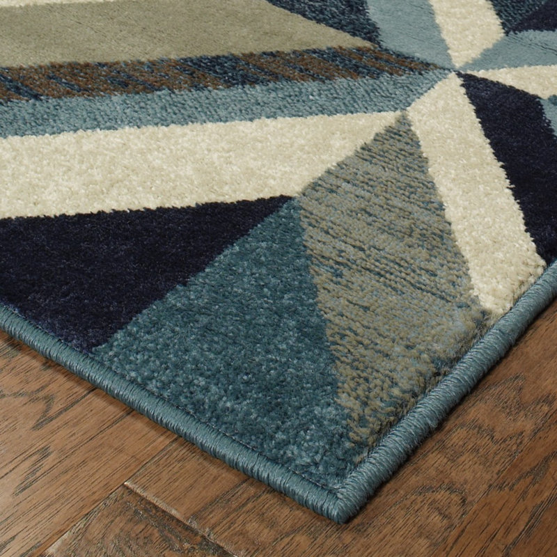 Tapis bleu Dracut, Rectangle 9 pi 10 po x 12 pi 10 po