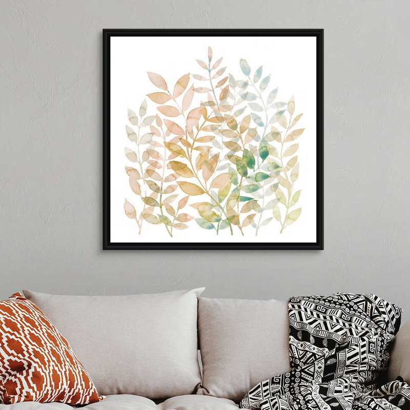 Art mural sur toile Entwined II, Toile avec cadre noir, H 38 po x l 38 po