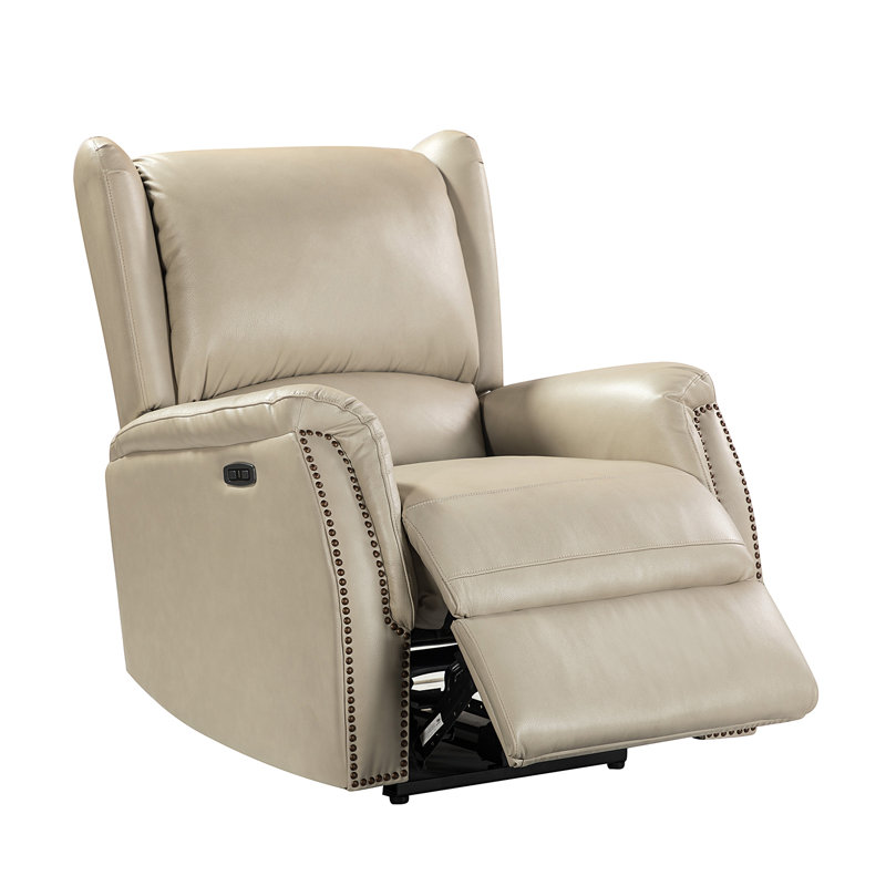 Power Recliner, Beige  Genuine Leather