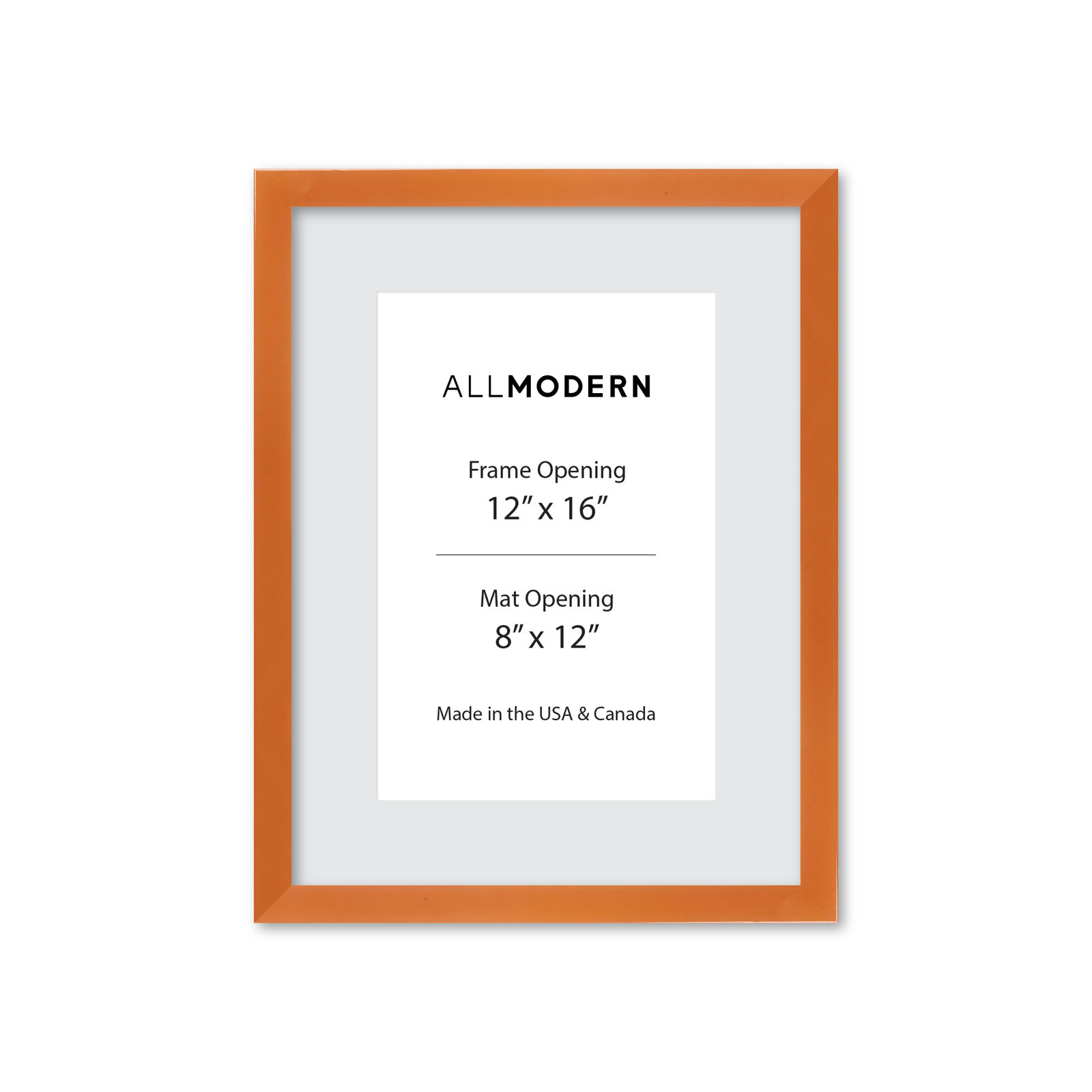 Williston Solid Wood Picture Frame with Mat, 13.75" W x 17.75" H, Polished Gold, Yes