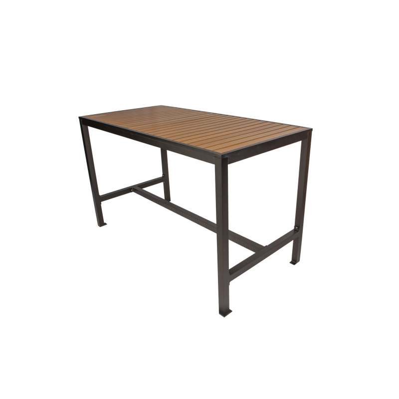 Longport 41.75'' H Plastic / Acrylic High Top Table, Brown/Black, 41.75" H x 71" W x 35" D
