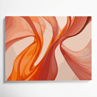 Gradient Abstract 1 Beige Canvas Wall Art
