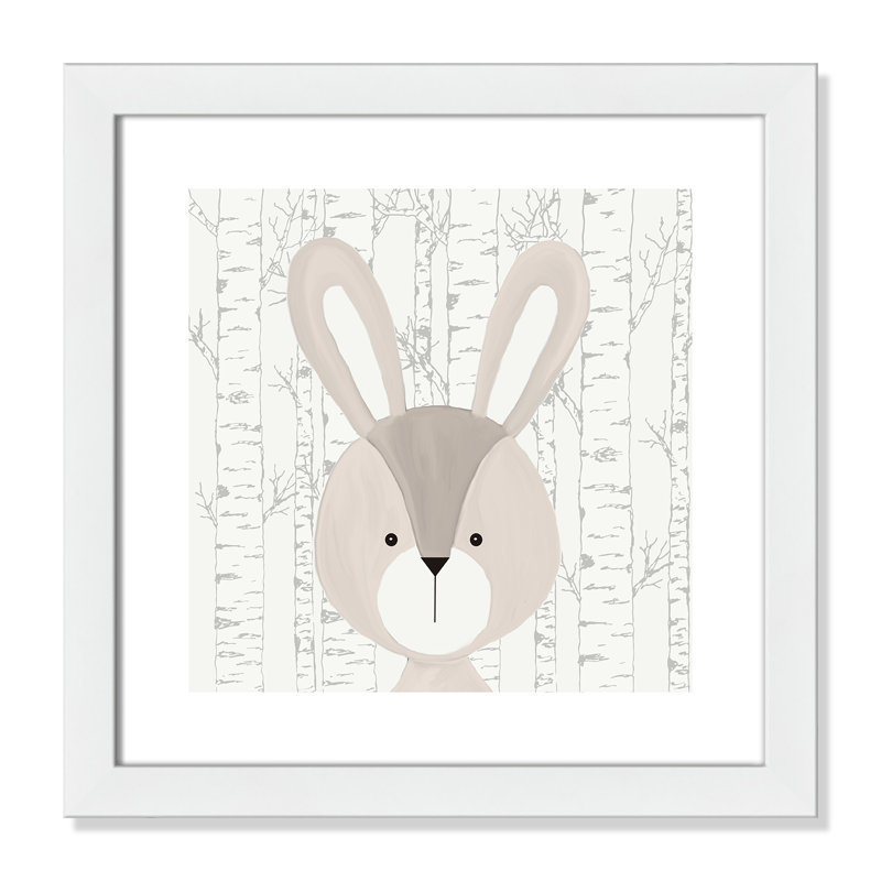 Woodland Friends 3, art encadré, H 16 po x l 16 po x P 0,6 po, Encadré plat blanc