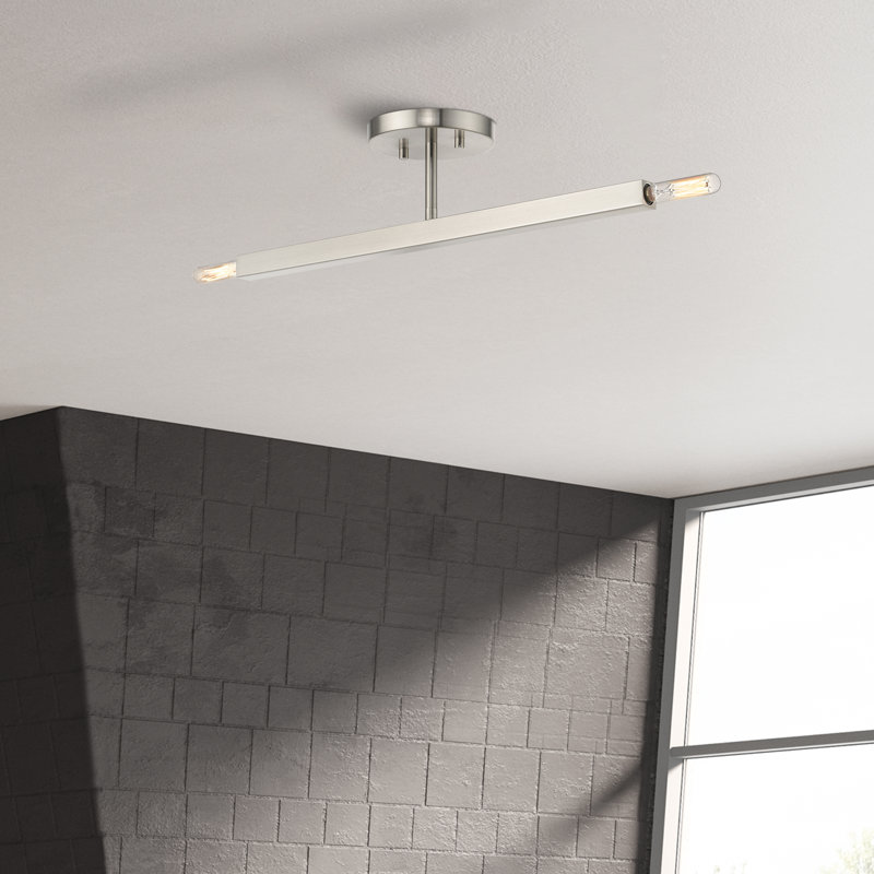 Manbir Semi Flush Mount, Brushed Nickel