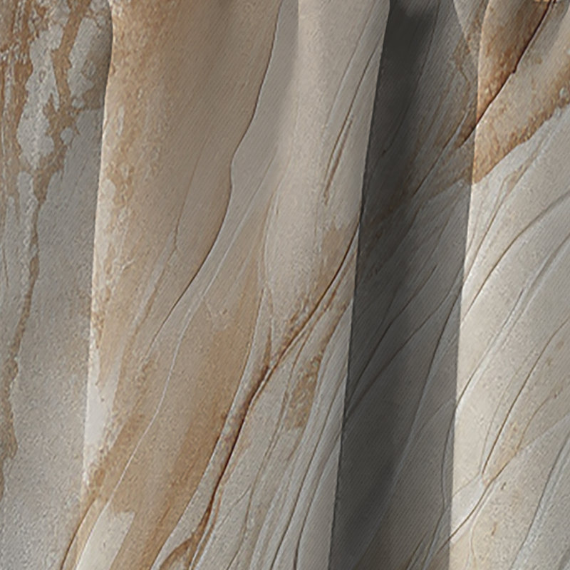 Rideau côtier occultant moderne sable bleu et beige Modern V - 1 panneau, L 52 po x L 84 po