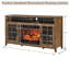 Meuble télé 55 po avec foyer électrique encastrable Kd, couleur bois de grange récupéré