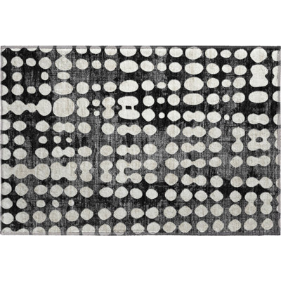 Premium Machine Washable Prisco Black Rug