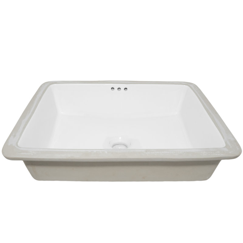 Novatto 20.5'' White Porcelain Rectangular Bathroom Sink with Overflow