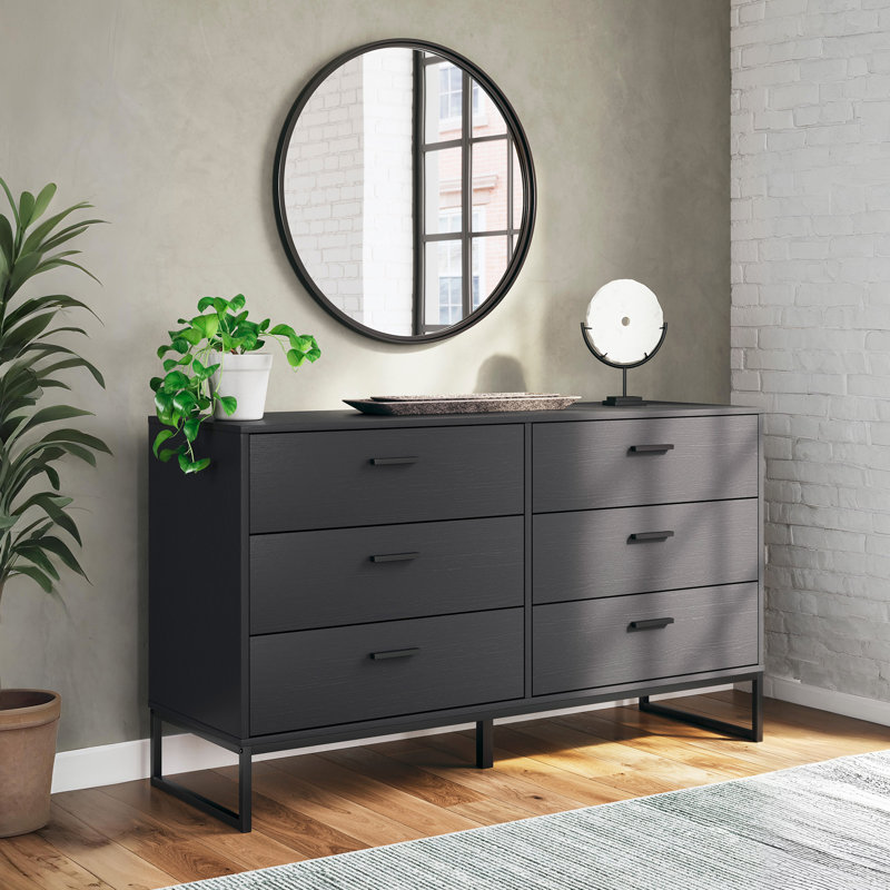 Bosnjak 59.02'' W 6 - Drawer Dresser, Black