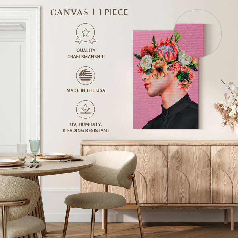 Face florale II, H 51 po x l 34 po