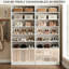 Armoire à chaussures blanche autoportante à 9 niveaux et avec tablettes réglables pour le vestibule