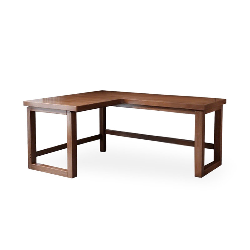 Bureau rectangulaire en bois massif brun noisette, H 29,53 po x l 55,12 po x P 39,37 po, Retour à gauche
