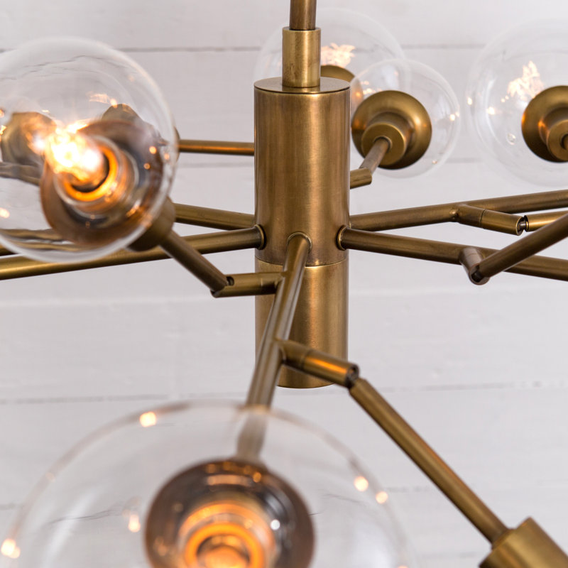 Pellman 18 - Light Chandelier, Matte Brass
