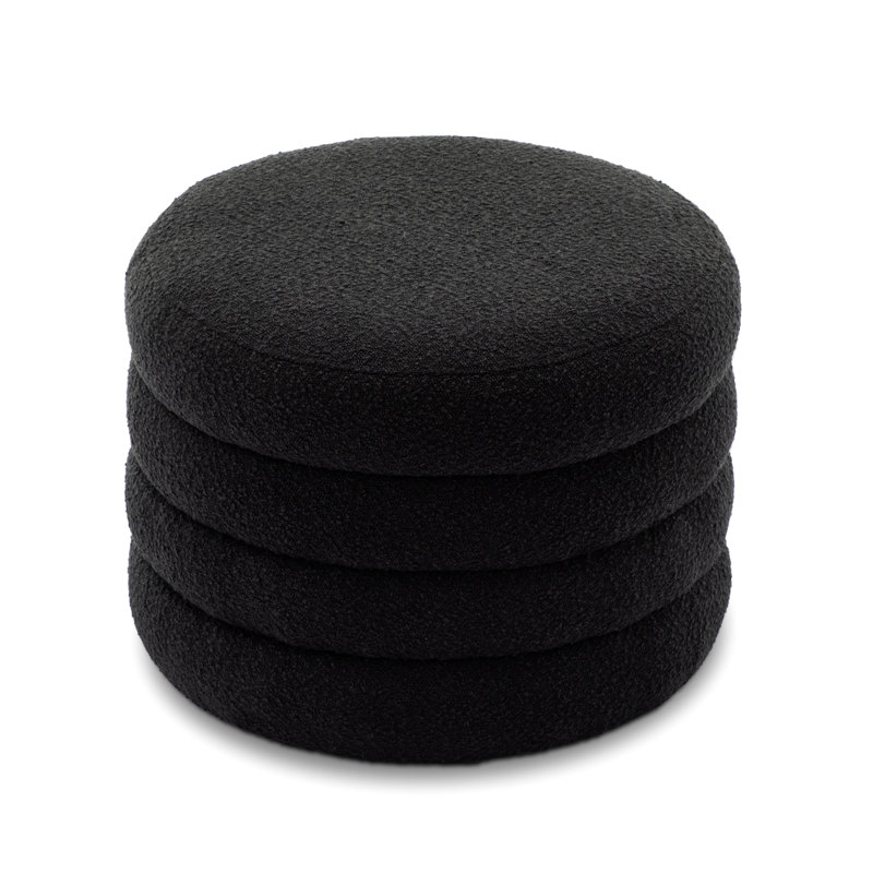 Tabouret noir avec rangement et siège moelleux, hauteur polyvalente de 17,38 po