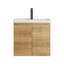 Logan Meuble-lavabo mural simple en chêne naturel avec plateau en céramique blanche-537442846-553102381