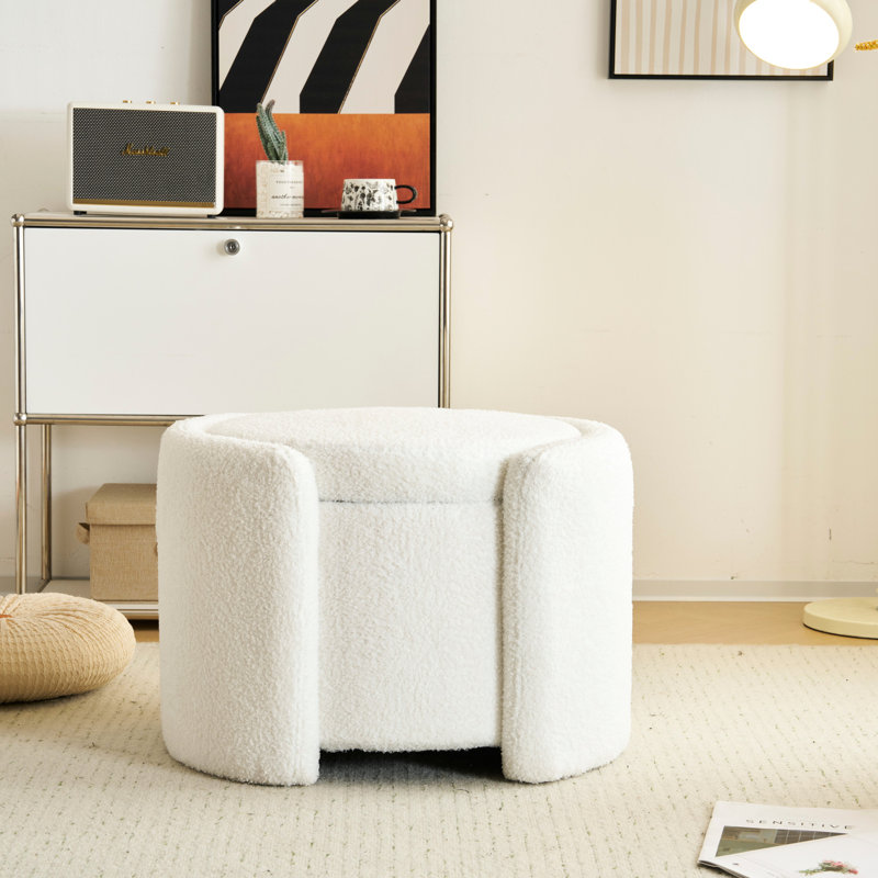 Rangement blanc avec revêtement - Molleton doux et confortable Cozy Boucle, compartiment caché, élégant et pratique, Blanc