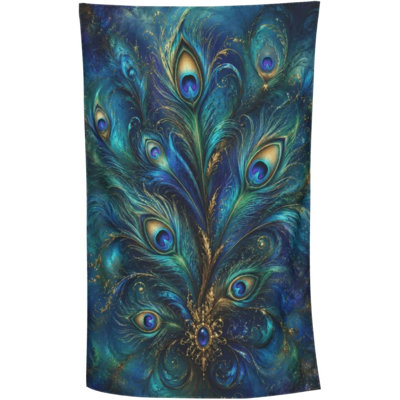 Serviette de plage en microfibre Peacock Feathers