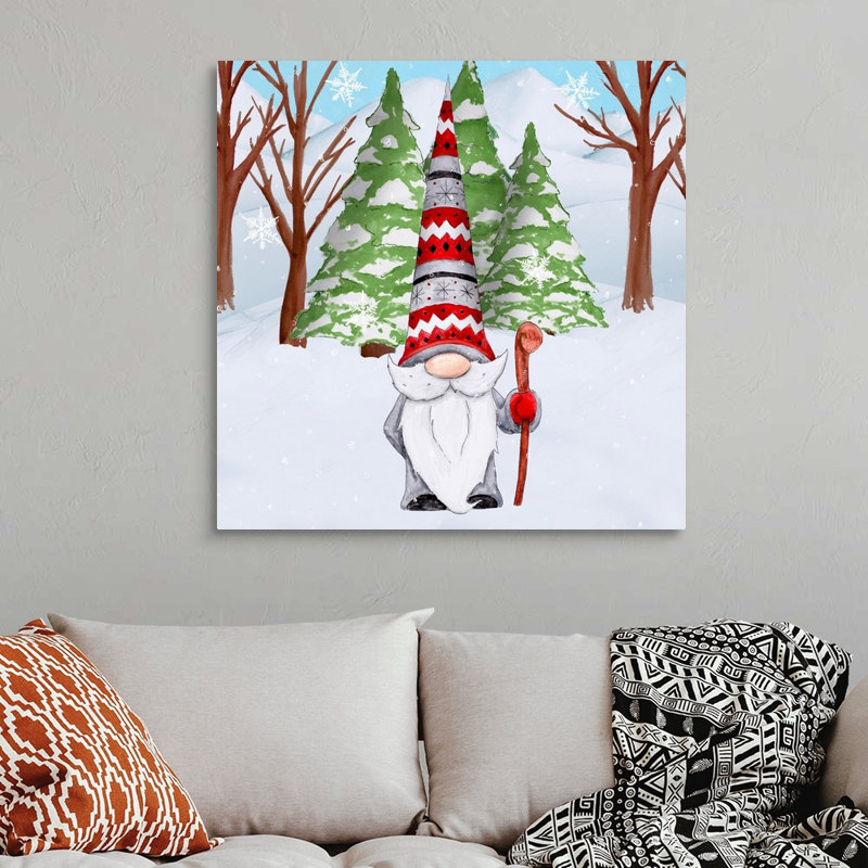 «Fun Hat Gnoming Around I», peinture sur toile tendue, Toile tendue, H 36 po x l 36 po