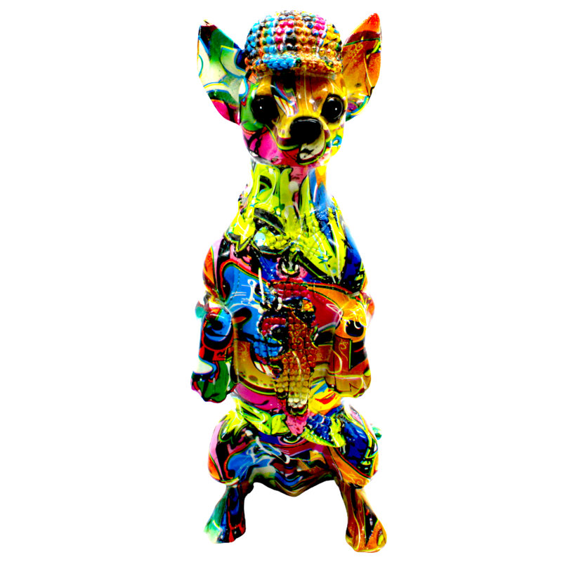 Chihuahua Ivy Bronx Plus Street Art debout sur des pattes arrière - 12 po de hauteur