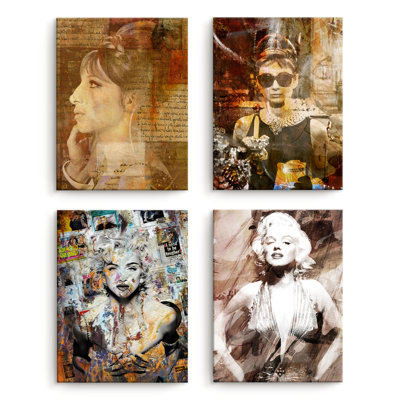 Divas-impression d’art graphique sur toile 4 pièces