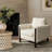 Arora Mid-Century Modern Teddy Fabric Upholstered Accent Chair with Solid Wood Legs and Cushioned Back-125003574