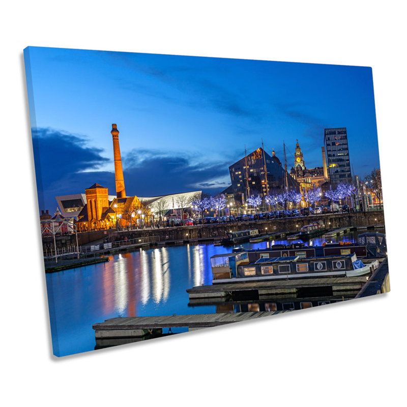 Liverpool City Waterfront - Wrapped Canvas Print, 91.4cm H x 137.2cm W x 4cm D