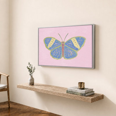Butterfly On Pink by Dan Meneely - Graphic Art on Canvas