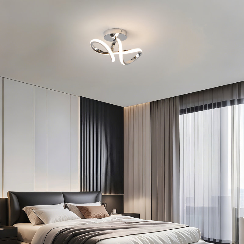 28cm 1-Light Unique/Statement Geometric LED Flush Mount