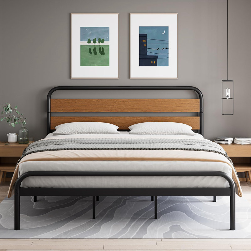 Bed, King, Light Brown