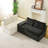 Black&White Turtle Velvet Double Chaise Lounge Multifunctional Lazy Sofa-843493915