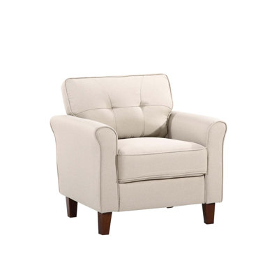 Mid-Century Accent Chair with Tufted Back Design and Compact Frame