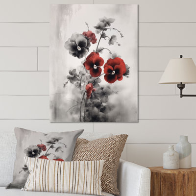 Minimalisme rouge et gris I - impression sans cadre sur métal