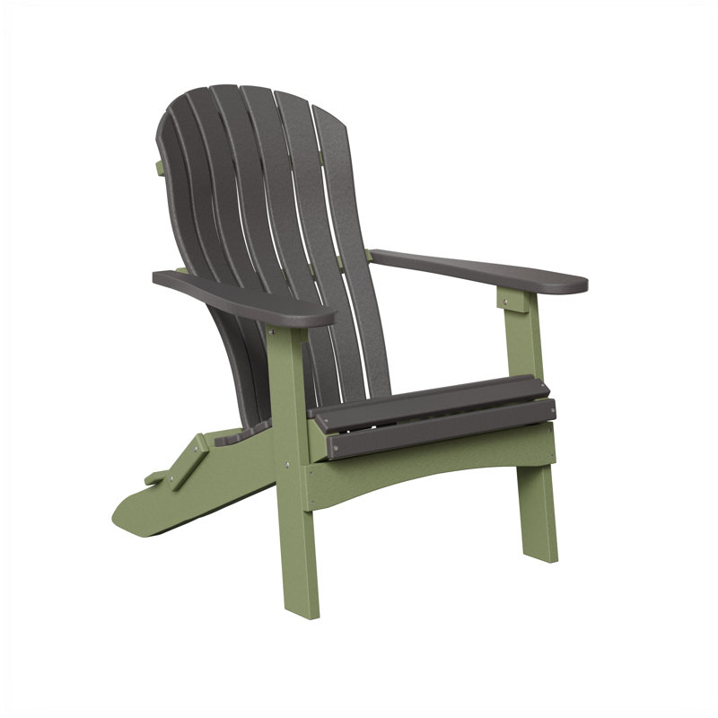 Berlin Gardens Contour Folding Adirondack Chair, Smoke Gray with Sage