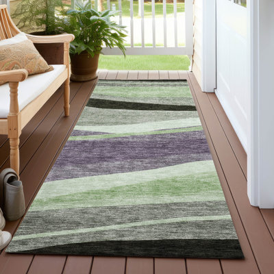 Machine Washable Indoor/Outdoor Chayden ACN1098 Purple Rug