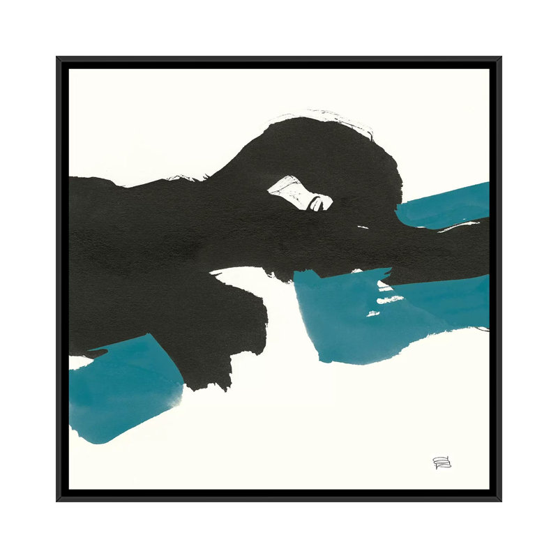 «Minimal Panel II Teal Crop» par Chris Paschke, impression sur toile, H 18 po x l 18 po x P 1,5 po, Pas de tapis