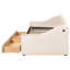 Lit de jour simple beige avec rangement et accoudoirs, unité rembourrée-790510857