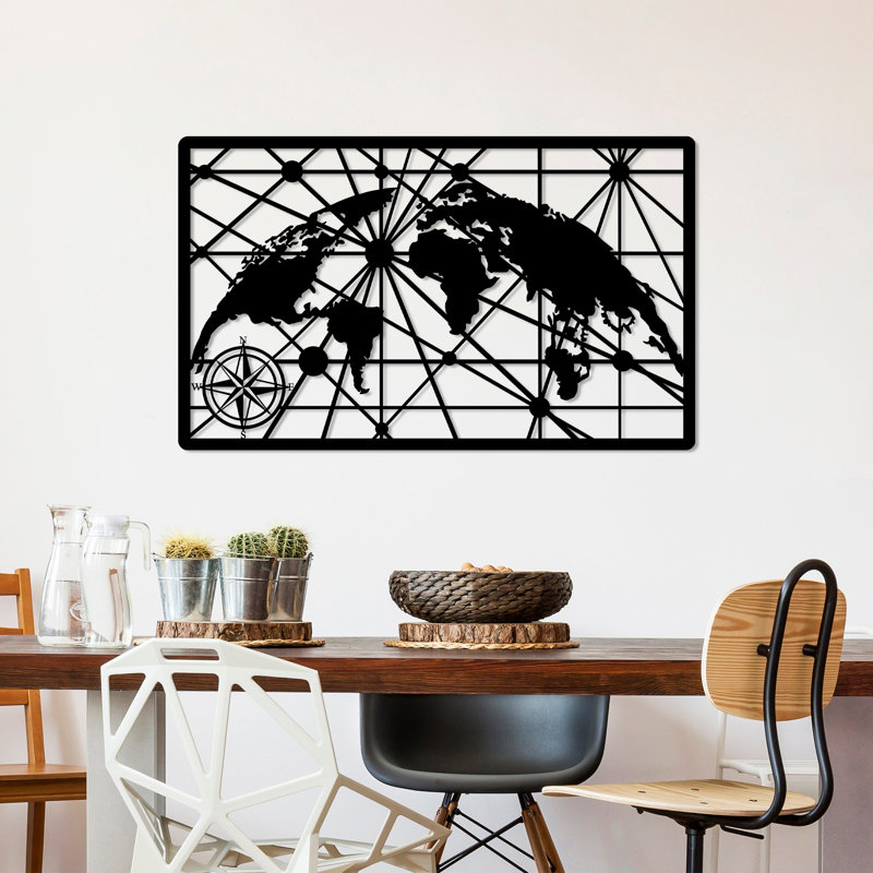 Élégant accessoire mural décoratif en métal noir, 23,6 po x 39,4 po | 100% métal, épaisseur: 0,06 pouce | Léger à 2,2 lb, parfait pour la décoration intérieure, le salon ou le bureau, design élégant et durable