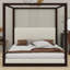 Lit à baldaquin contemporain en bois avec tête de lit tapissier-129768067-129768069