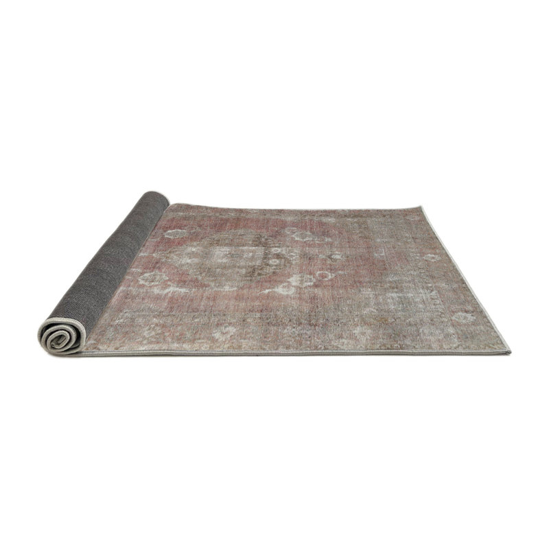 Tapis oriental gris / rouge, Rond 7 pi