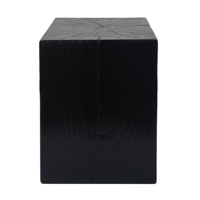 Antwan Black Wood-Look End Table, 14.67" Wide, For Drinks, Indoor Outdoor Decor Color, 18" High, Wood-Like Finish, Mixable With Same-Style Items