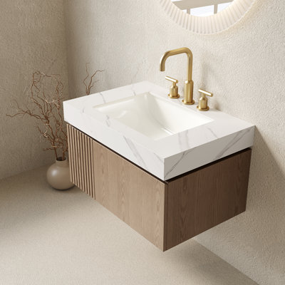 Meuble-lavabo mural flottant 30 po Adwin (4 finitions)