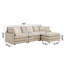 Canapé modulaire beige avec assise en forme de L, siège modulaire beige avec assise profonde et 4 coussins-754484710
