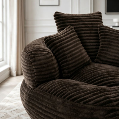 Pouf individuel avec 3 coussins et accoudoirs