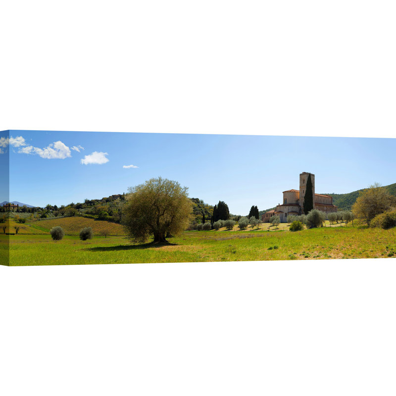 Abbey Of S. Antimo, Val D''orcia, Tuscany - Wrapped Canvas Print, 35cm H x 100cm W x 4cm D