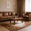 Tapis en cuir de vache brun naturel