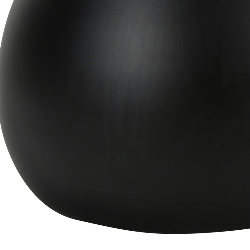 Lighting, H 18 po, lampe de table, métal noir, abat-jour ivoire / crème, contemporain